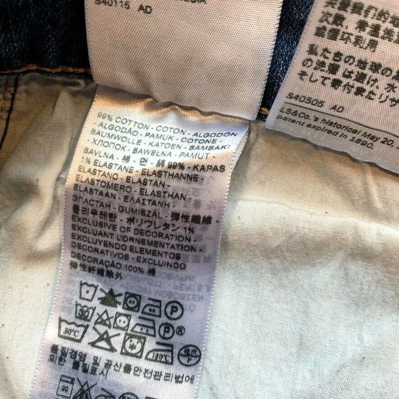 Levi's 515 Bootcut Jeans Womens 14S‎ (34x30) Stretch Dark Blue Denim Mid Rise - Picture 8 of 12